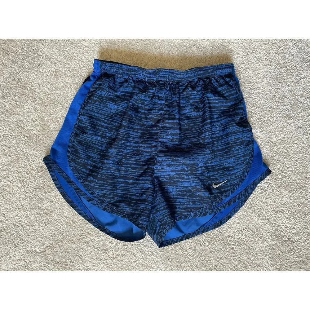 Women’s Blue Nike Dri-Fit Running Shorts with Liner and Drawstring